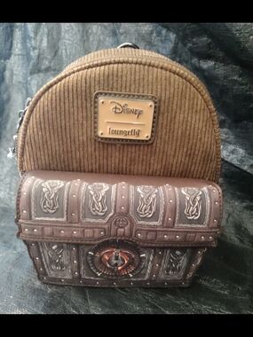 Loungefly Brown Corduroy Pirate Chest Mini Backpack